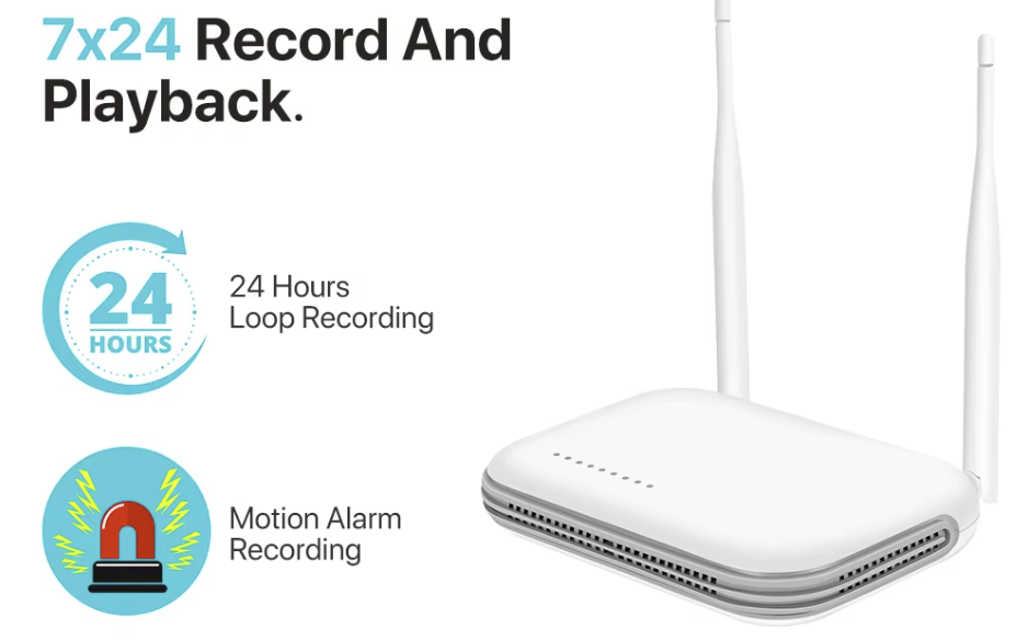 Mini WiFi NVR 8CH 3MP 4CH 6MP H.265 Onvif Wireless Network Video Recorder Support Face Detection 2.5'' HDD iCSee