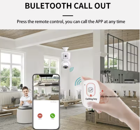 ICSEE 4K 8MP E27 Bulb WiFi Camera Dual Lens Dual Screen Auto Tracking Two Way Audio Color Night Vision Outdoor Security Camera
